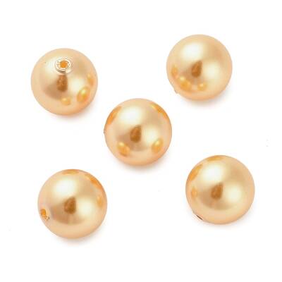 Baking Painted Pearlized Glass Pearl Round Beads