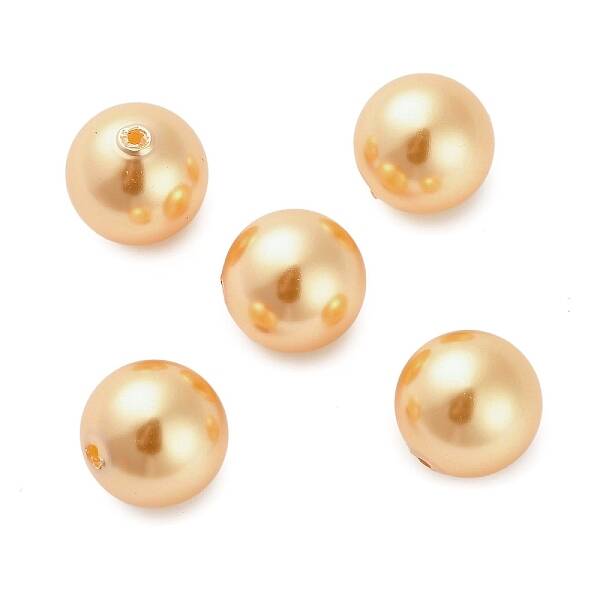 Baking Painted Pearlized Glass Pearl Round Beads