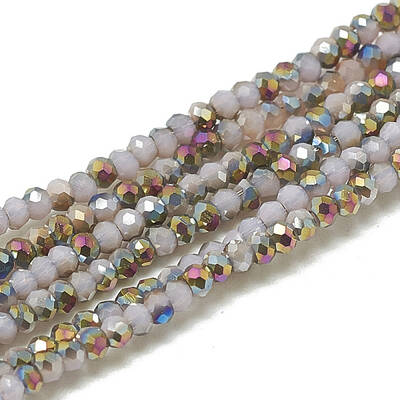 Electroplate Opaque Solid Color Glass Beads Strands
