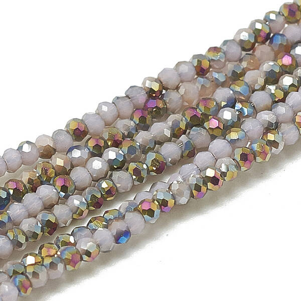 Electroplate Opaque Solid Color Glass Beads Strands