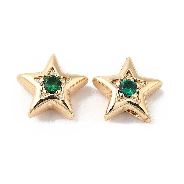 Brass with Cubic Zirconia Beads Beads