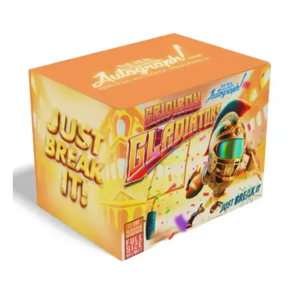 THE REAL AUTOGRAPH Just Break It Football Cards & Gladiator Box Full Size Helmet Collectible Set for Sports Enthusiasts