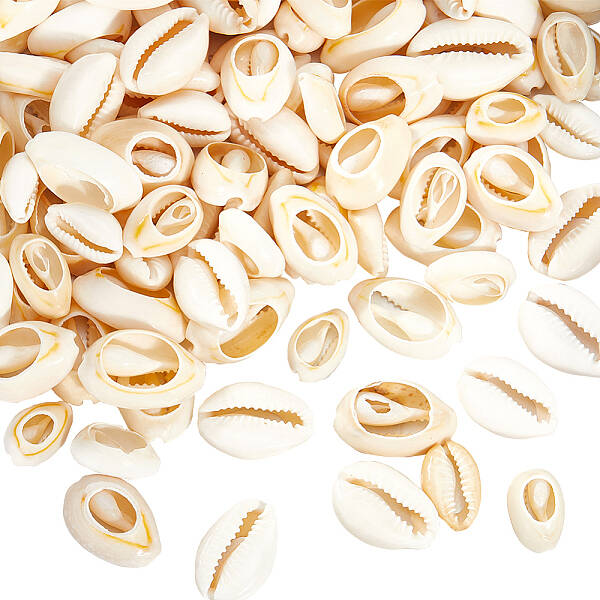 100Pcs 2 Styles Natural Mixed Cowrie Shell Beads