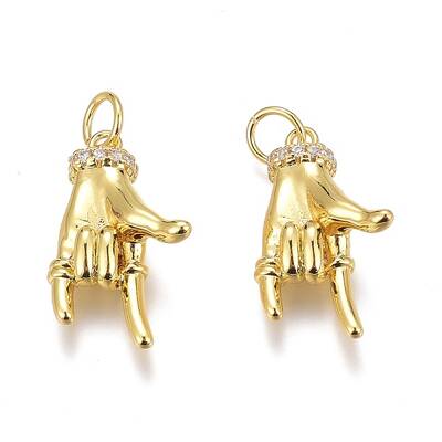 Brass Micro Pave Clear Cubic Zirconia Pendants
