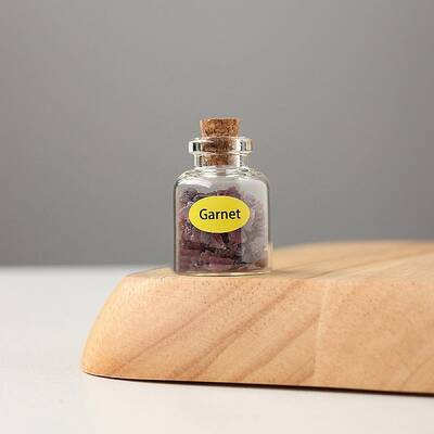 Mini Natural Garnet Chips Bottles Sets