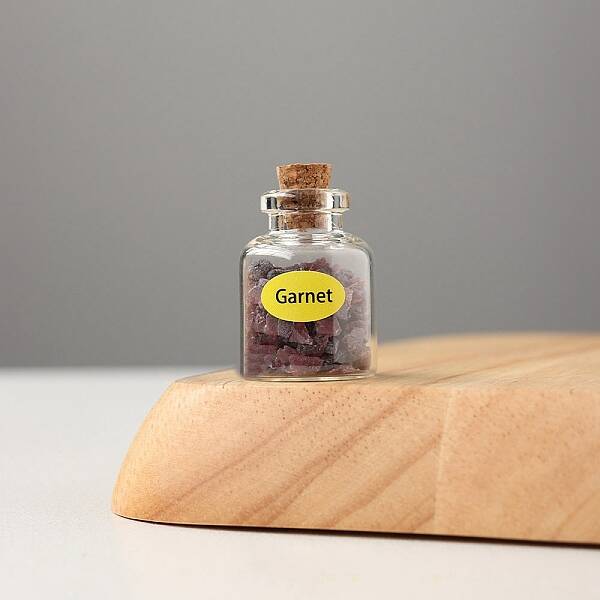 Mini Natural Garnet Chips Bottles Sets
