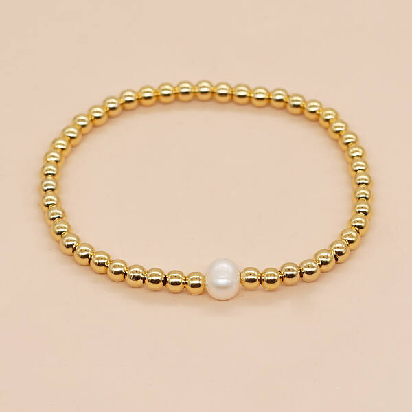 Natural Pearl Beaded Stretch Bracelets for Women