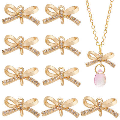 10Pcs Brass Micro Pave Clear Cubic Zirconia Connector Charms
