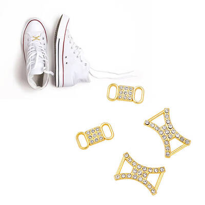 4 Pair 2 Styles Iron Shoelace Buckle Clips