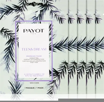 Payot Morning Mask Teens Dream cleansing and refreshing sheet mask for combination and oily skin 5 pieces