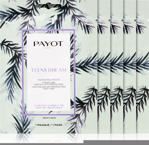 Payot Morning Mask Teens Dream cleansing and refreshing sheet mask for combination and oily skin 5 pieces