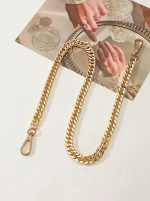 Simple Solid Color Chain Strap for Women & Girls, Casual Shoulder Bag Accessories for Daily Use, Basic Trendy Versatile High-...