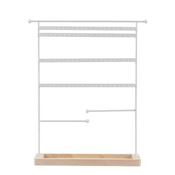 Iron Jewelry Display Stand with Wood Tray