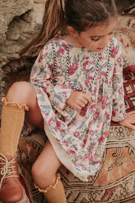 Organic cotton girl dress - Butter Flower | Size: 2 years