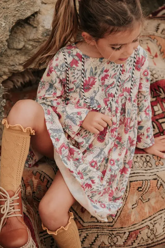 Organic cotton girl dress - Butter Flower | Size: 2 years