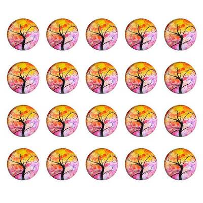 Half Round/Dome Tree Pattern Glass Flatback Cabochons for DIY Projects