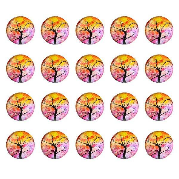 Half Round/Dome Tree Pattern Glass Flatback Cabochons for DIY Projects