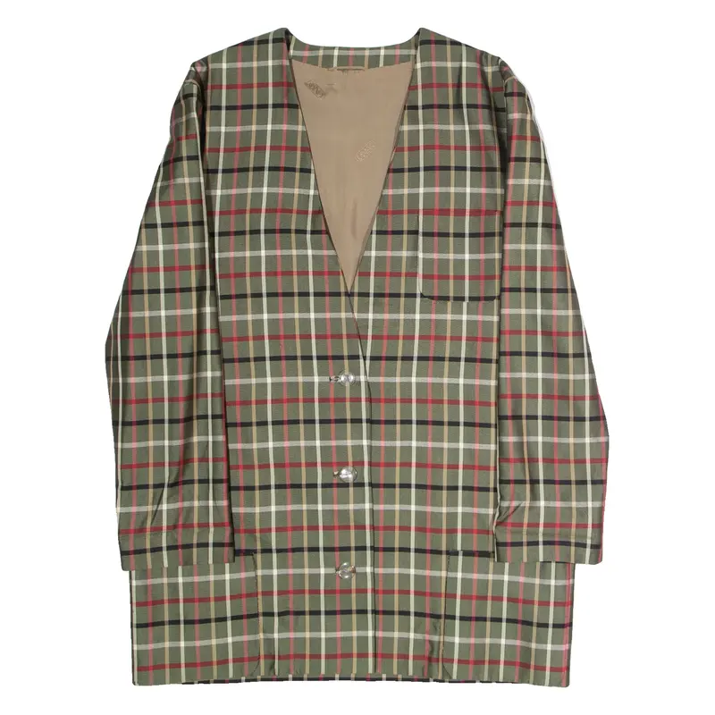 ELEGANCE PARIS Womens Coat Green Check XL
