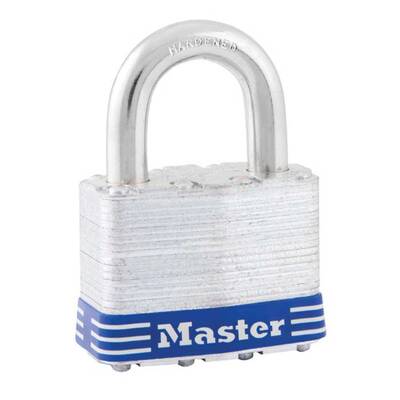 Master Lock Laminated Steel Padlock, Non-Rekeyable, Keyed Different, Body Width: 2 (51Mm), Shackle Length: 1 (25Mm), Shackl...