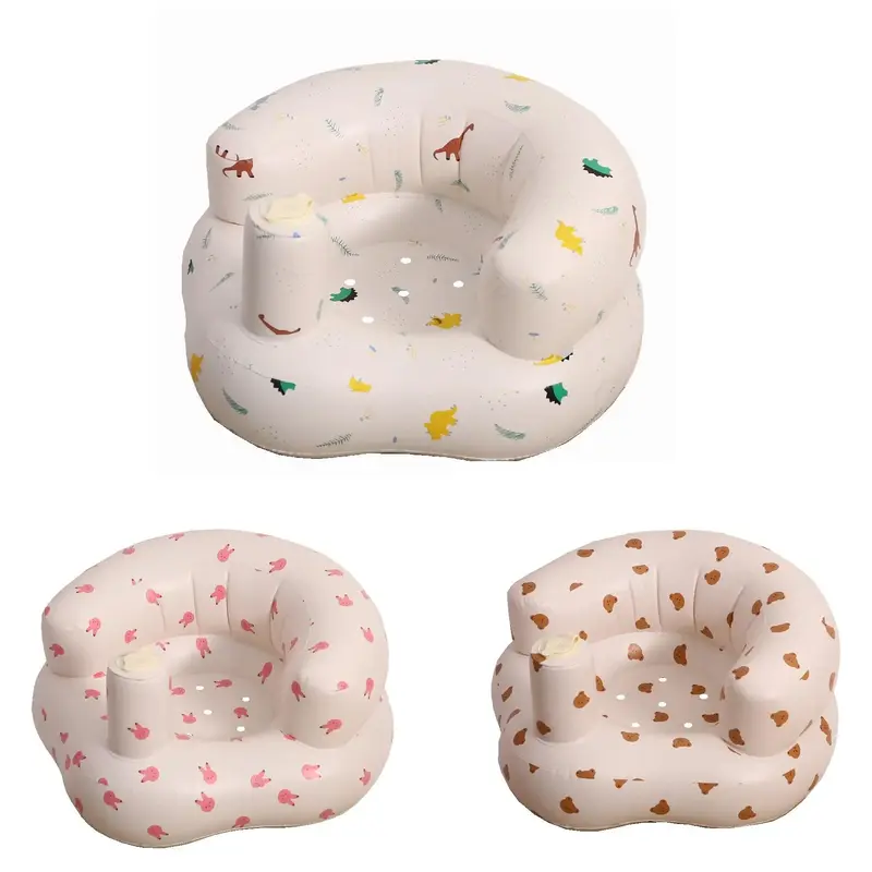 Inflatable Baby Chair, 1 Count Cute Cartoon Pattern Inflatable Baby Seat, Baby Inflatable Sofa Chair, Baby Furniture for Home