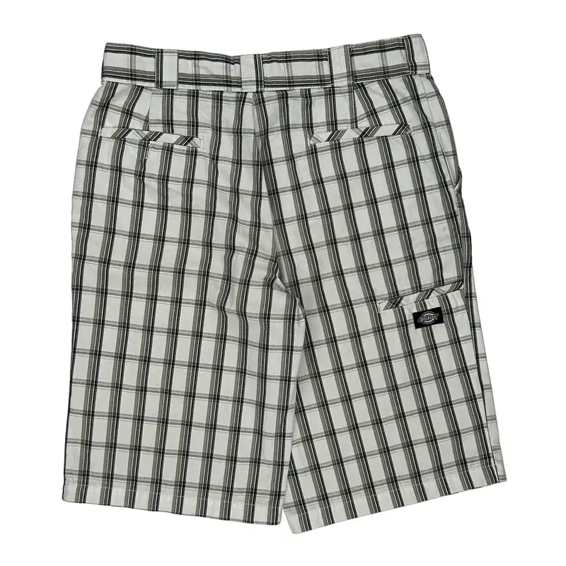 Dickies Checked Shorts - 34W 13L Black Cotton Blend
