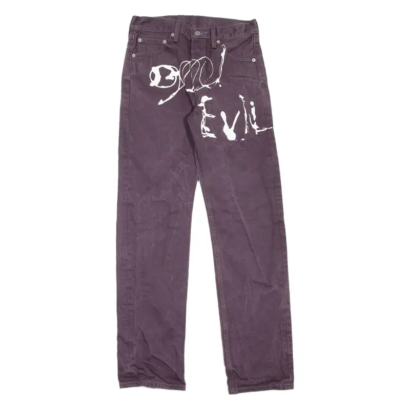 LEVI'S 501 Jeans Customised Mens Purple Regular Straight W30 L34