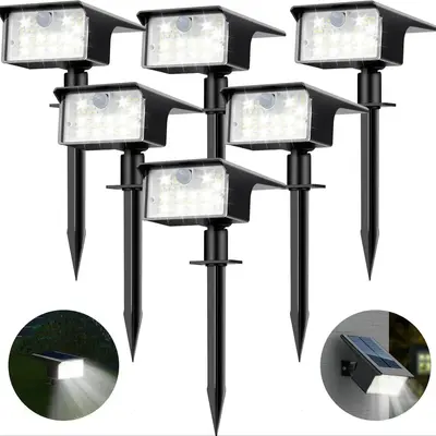Solar Powered Outdoor Spotlight, Waterproof Solar Flood Light with 3 Modes, Outdoor Lighting for Garden, Yard, Patio, Lawn, ...