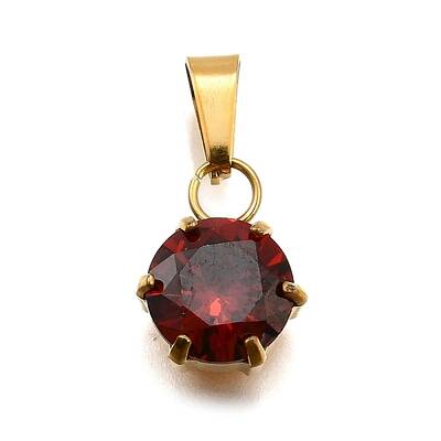 304 Stainless Steel Pave Cubic Zirconia Pendants