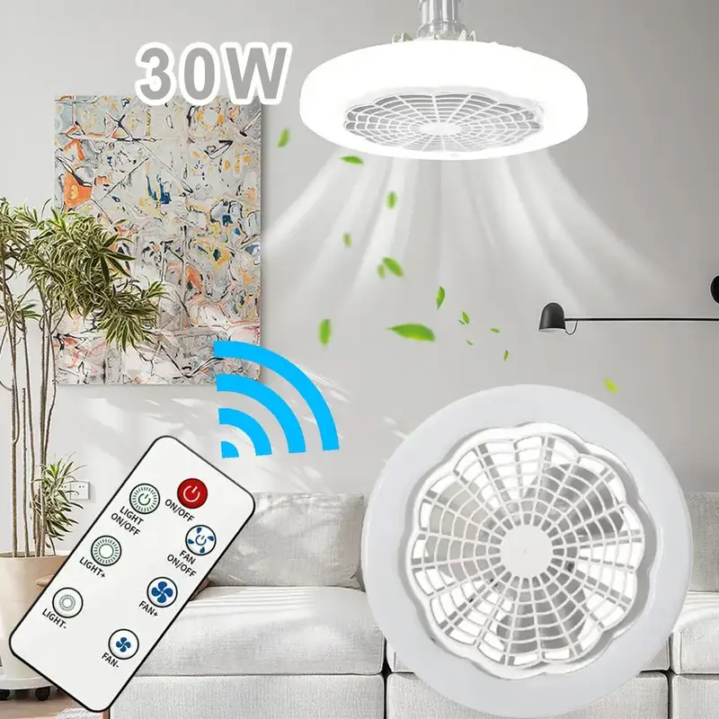 E27 Fan Light Can Be Remotely Controlled, Easy To Operate, Strong Wind, Low Noise, Fan Can Be Used Separately After Turning O...