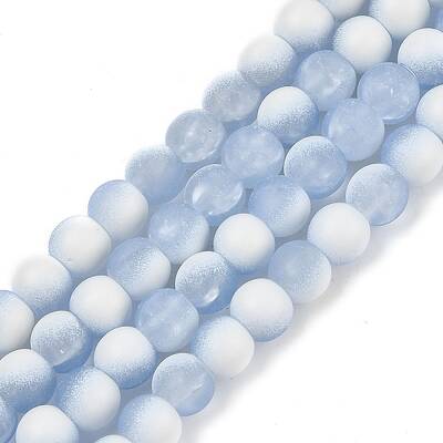Frosted Crackle Glass Beads Strands