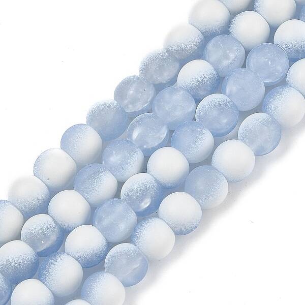 Frosted Crackle Glass Beads Strands