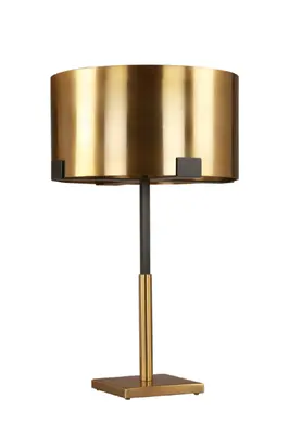 Round Brushed Brass Table Lamp | Liang & Eimil Hamilton