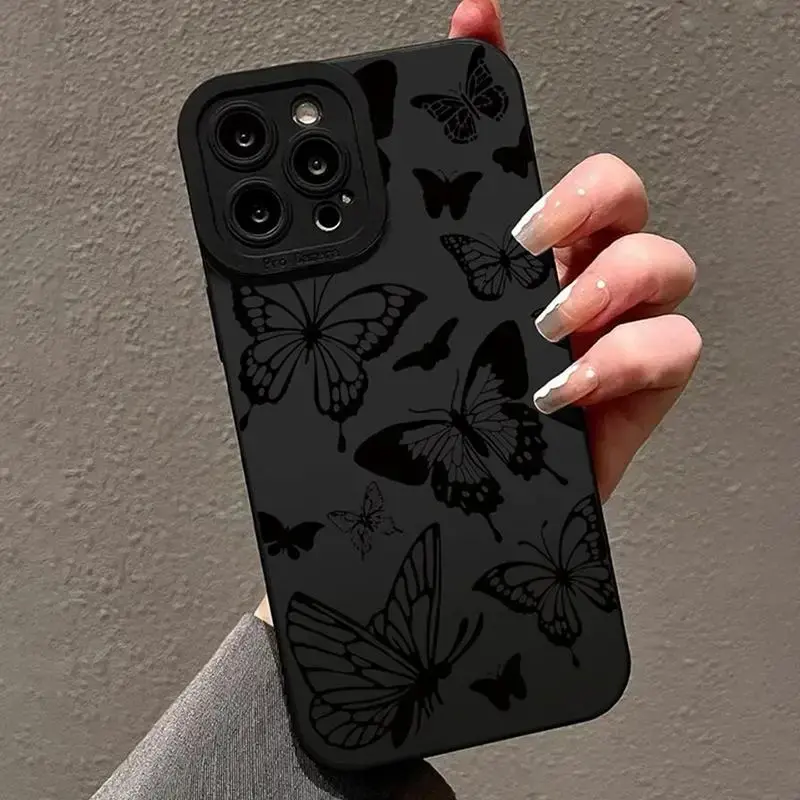 Halloween Gifts, Butterfly Pattern Phone Case, 1 Count TPU All-inclusive & Drop-resistant Protective Case For iPhone 15 Pro M...
