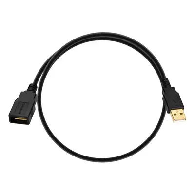 5431 Monoprice USB-A to USB-A Female 2.0 Extension Cable 28/24AWG Gold Plated Black 1.5ft