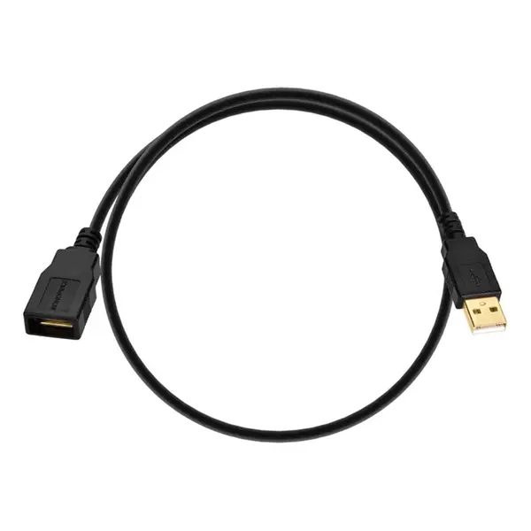 5431 Monoprice USB-A to USB-A Female 2.0 Extension Cable 28/24AWG Gold Plated Black 1.5ft