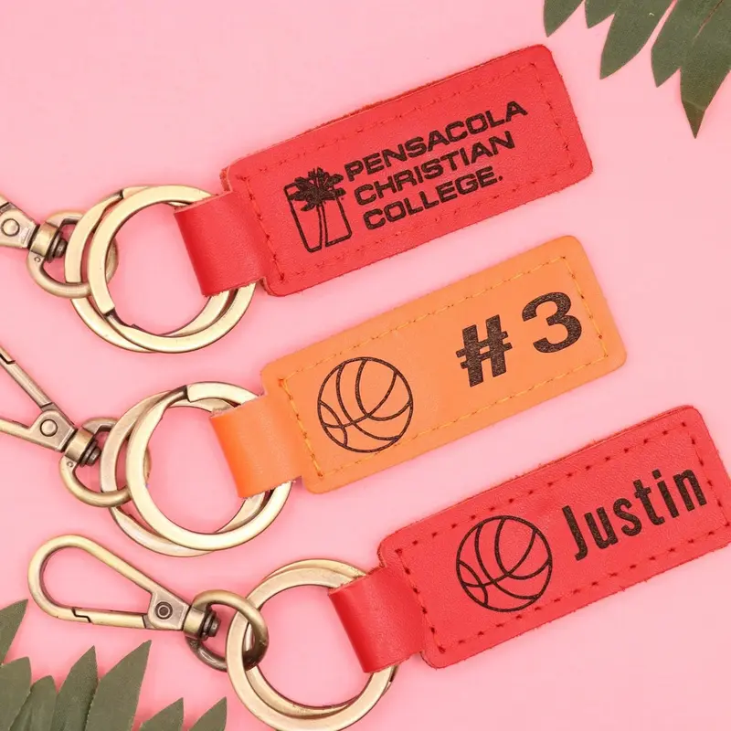 Colorful Leather Basketball Keychain , Real Leather, Same Day Shipping, Free Shipping US
