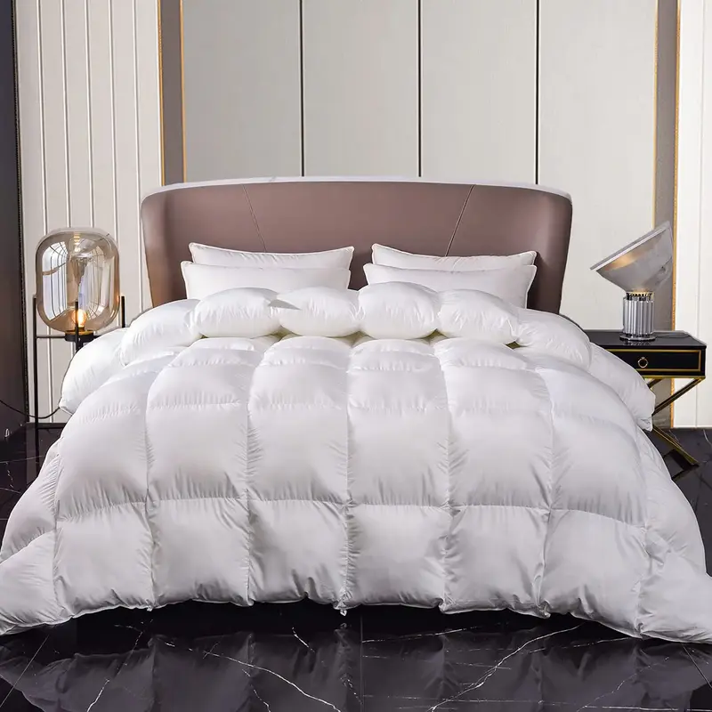 MH MYLUNE HOME duvet without cover Feather Fiber Comforter Queen Size Duvet Insert for All Season, 100% Cotton Hotel Collecti...