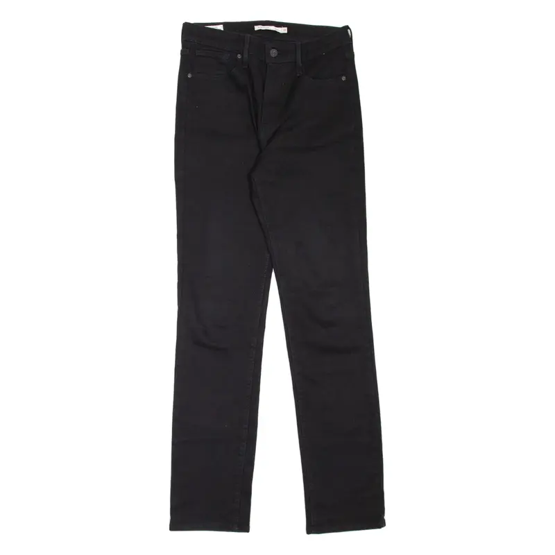 LEVI'S 724 High Rise BIG E Womens Jeans Black Regular Straight W29 L31