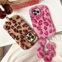 Fashion Leopard-print Phone Case with Lanyard, Cute Phone Protective Cover, Phone Accessories Compatible with iPhone 16 Pro M...
