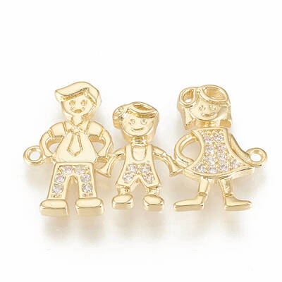 Brass Micro Pave Cubic Zirconia Links