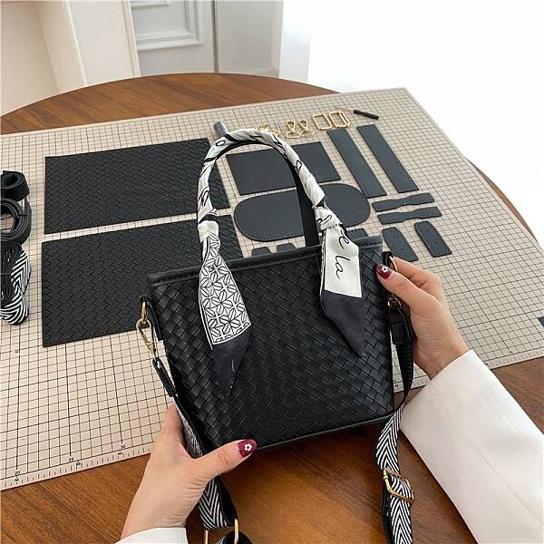 DIY Rhombus Textured Tote Bags Set