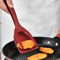 Slotted Spatula Tongs, 1 Count Silicone Cooking Turner, Pancake Spatula, Food Barbecue Tongs, Kitchen Steak Tongs, Kitchen Ut...