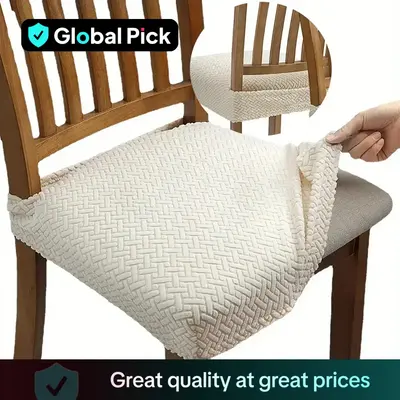 Stretch Dining Chair Covers, Jacquard Removable Washable Chair Seat Slipcovers for Home Kitchen, Hotel, Banquet, Universal Si...
