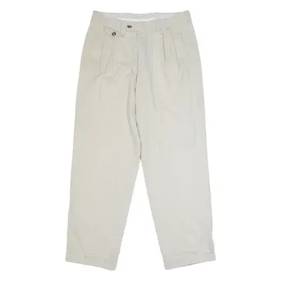HAGMAN Turn Up Chino Mens Trousers Beige Regular Straight W32 L29