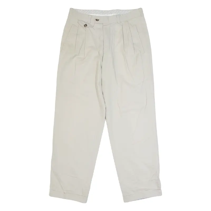 HAGMAN Turn Up Chino Mens Trousers Beige Regular Straight W32 L29