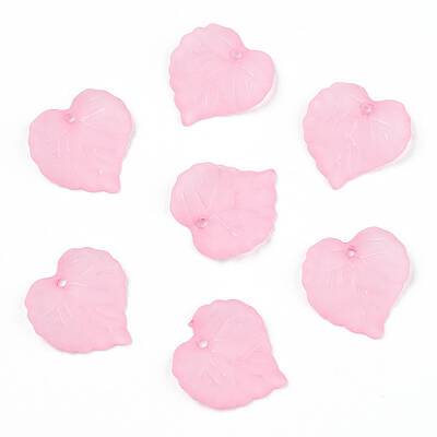 Transparent Frosted Acrylic Leaf Charms