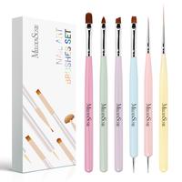 MelodySusie Nail Art Liner Brushes 5Pcs Professional Gel Polish Painting Art Design Pen Set for Thin Long Lines,Tiny Details,...