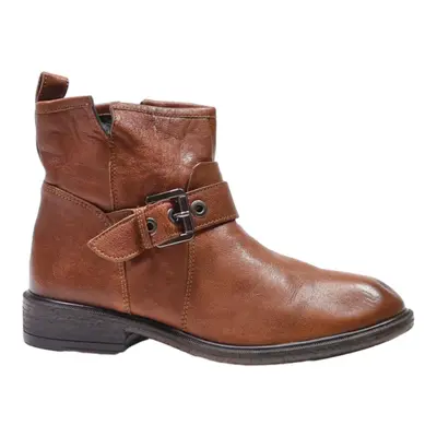 GEOX Ankle Boots Brown Leather Womens UK 5.5