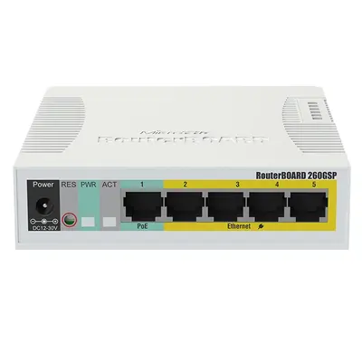 Mikrotik RB260GSP | 5-Ports Gigabit Ethernet PoE SFP Smart Switch