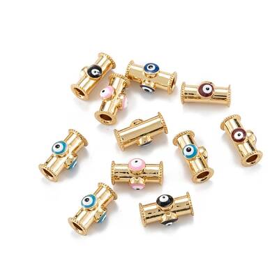 Real 18K Gold Plated Brass Tube Beads